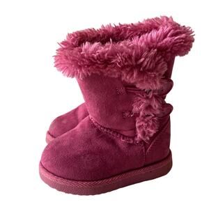 Target Faux Fur Button Boots - Pink - 5